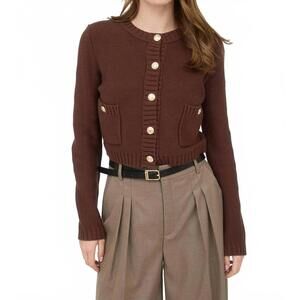 NEW THE WORKSHOP STUDIO lilly cardigan in chocolate
